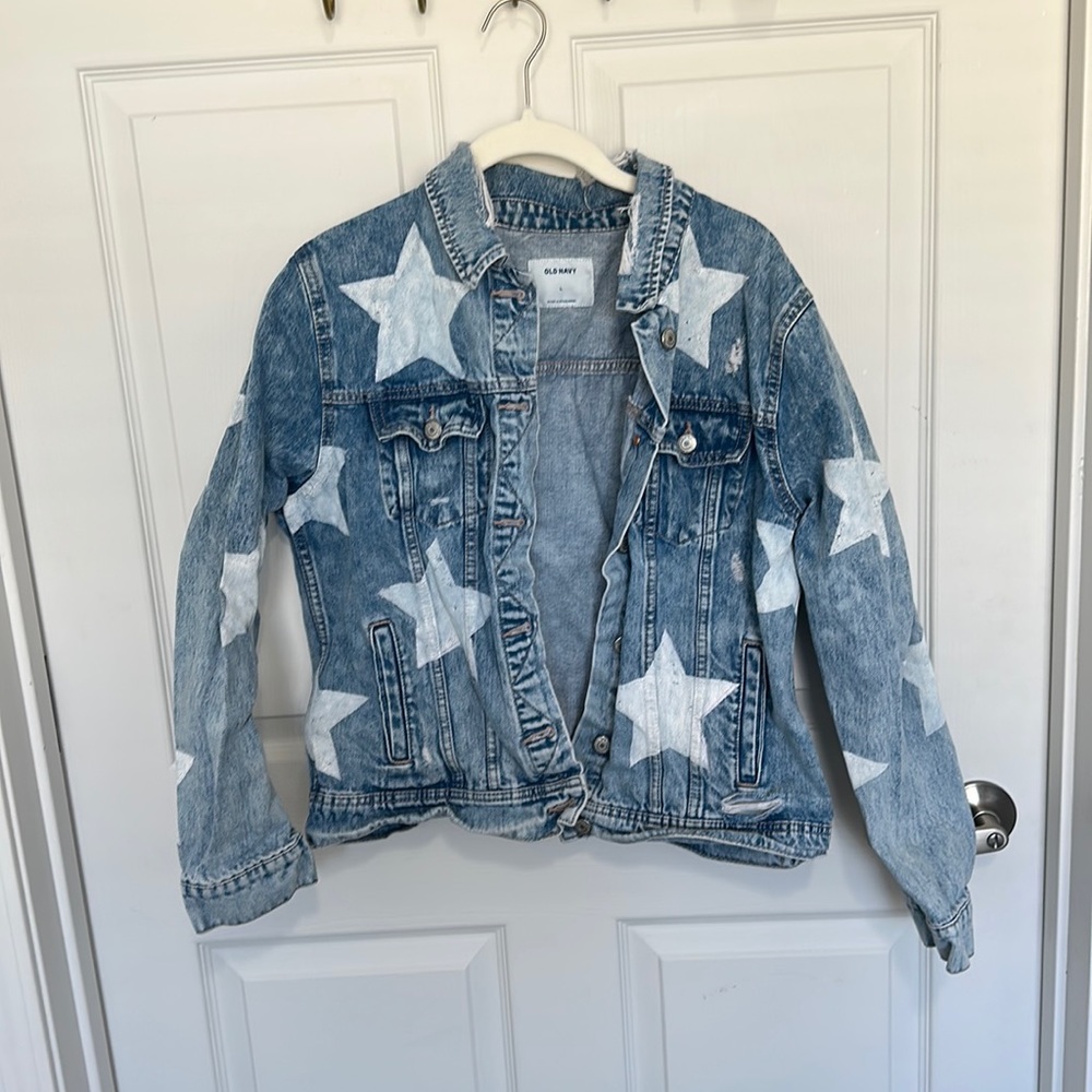 hand painted star jean jacket